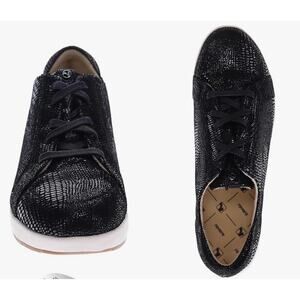 Revere Athens 9M Black Lizard Sneakers Leather Slip-Resistant Arch Support Work